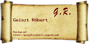 Geiszt Róbert névjegykártya