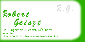 robert geiszt business card